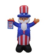 PATRIOTIC INFLATABLE AMERICAN FLAG HAPPY 4TH OF JULY BANNER UNCLE SAM DE... - $44.54