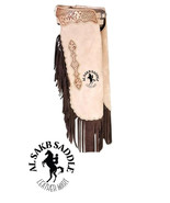 Brown Sand Suede Chinks Chaps Floral Tooled With Free Shipping. - $3,864.57 MXN