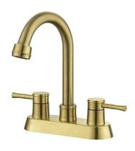 Gold Bathroom Faucet: 4&quot; Centerset, Swivel Spout - $84.99