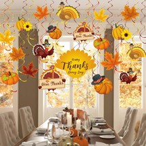 30 Count Thanksgiving Party Decorations Thanksgiving Hanging Swirls Decorations, - £14.94 GBP
