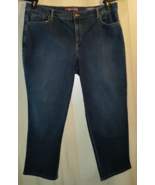 EXCELLENT WOMENS GLORIA VANDERBILT AMANDA DARK WASH DENIM JEANS  20W SHORT - $734.09 MXN