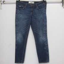 HOLLISTER Women&#39;s (9R) W29 L26 Cotton Blend Straight Leg Floral Print Blue Jean - £11.08 GBP