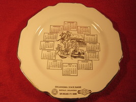 9&quot; Porcelain Collector Plate OKLAHOMA STATE BANK 1968 Calendar SCENERY [... - £7.00 GBP