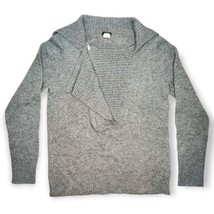 J Crew Dream Zip Henley Gray Heather Wool Cashmere Blend Pullover Sweater Sz L - £18.94 GBP
