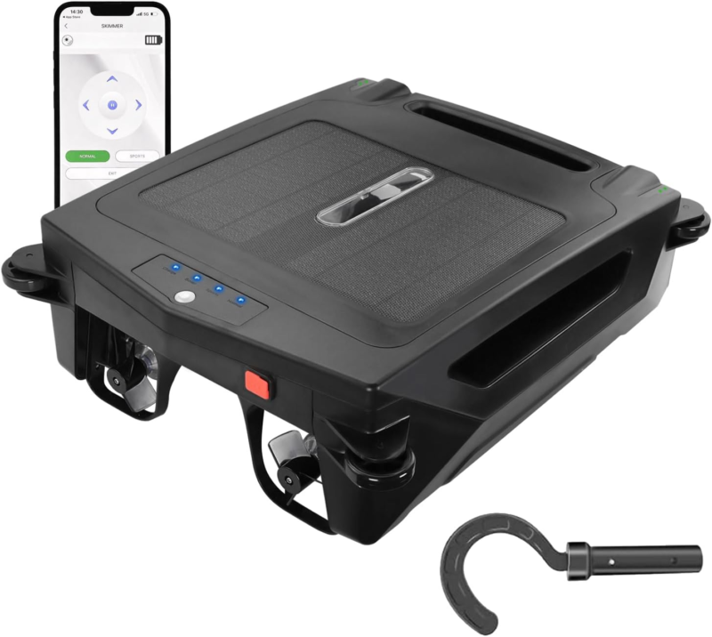 Solar/Battery Dual Pool Skimmer Robotic, Pool Surface Cleaner, Automatic Pool V