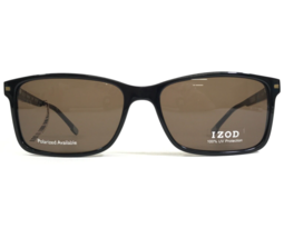 Izod Sunglasses IZ 781 Black Rectangular Frames with Brown Lenses 59-17-145 - £55.21 GBP