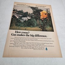 Gas Makes the Big Difference American Gas Man in Tree House Vtg. Print Ad 1969 - $10.98