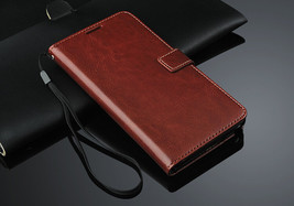 Brown Luxury Wallet Flip Pu Leather Case Stand Cover For Samsung Galaxy Note 4 - £11.85 GBP