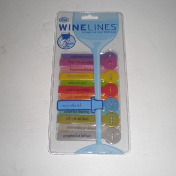 NEW Fred & Friends WINE LINES Drink Markers Reviews Set of 12 - £7.89 GBP