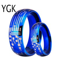 JEWELRY Blue-Color Wedding Rings Lover&#39;s Tungsten Carbide Romantic Ring Engageme - £29.27 GBP