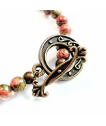 4mm Unakite Bead Bracelet with Bronze Toggle Clasp, Unakite Bracelet, Fertility  - $21.50