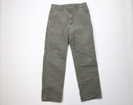 Vtg Y2K 2000 Carhartt Mens 33x32 Distressed Spell Out Wide Leg Dungaree Pants - £69.62 GBP