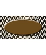 Brown White Small Chevron Oval Print Oil Rubbed Metal Novelty License Pl... - £15.14 GBP