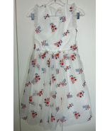 KINSIE GIRL ADORABLE SLEEVELESS WHITE SHEER FLORAL LINED/NET DRESS-NWT-12 - $14.99