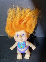 Applause Magic Troll Baby 3in Orange Hair Small Doll Vintage 1990s - $7.25