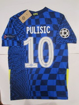 Christian Pulisic #10 Chelsea FC UCL Stadium Blue Home Soccer Jersey 2021-2022 - £71.94 GBP