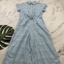 Smash &amp; Tess Womens Jumpsuit Romper Size L White Blue Striped Tie Front ... - $47.51