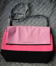 Victoria&#39;s Secret Large Pink/Black Insulated Shoulder Bag NWT - $28.04