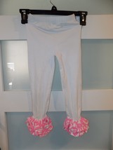 Mud Pie White Pants W/Ruffled Pink and White Bottoms Size 3T Girl&#39;s NWOT - $22.67 CAD