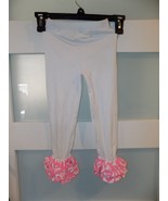 Mud Pie White Pants W/Ruffled Pink and White Bottoms Size 3T Girl&#39;s NWOT - $22.14 CAD