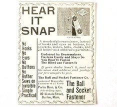Ball And Socket Fasteners 1897 Advertisement Victorian Dress Sewing ADBN... - $28.02 CAD