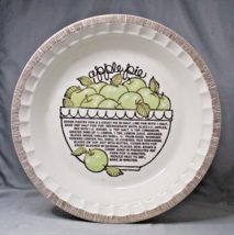 Royal China Jeannette Ceramic Baking Dish Pie Plate Apple Pie Recipe 11” - $14.36