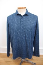 UNTUCKit XL Blue Floral Beaux Printed Knit Button-Front Long Sleeve Shir... - £18.51 GBP