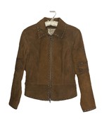 Vintage Cripple Creek Studded Suede Leather Jacket Cross Design Brown Si... - €135,88 EUR