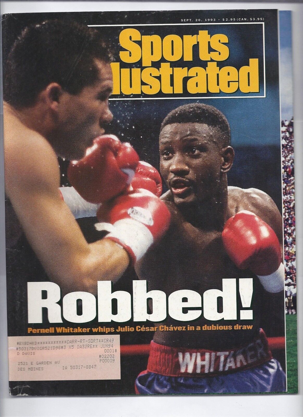 1993 Sports Illustrated Magazine September 20th Pernell Whitaker Julio C... - $20.27