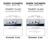 Queen Elizabeth Worlds Largest Liner Tourist Class Accommodation Plan Cu... - £37.20 GBP