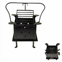 Iron Manual Black Hand Forged Barbecue Charcoal Grill - £30.60 GBP