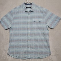 Tommy Bahama Mens Shirt XL Blue Green  Textured Short Sleeve Button-Up - £27.95 GBP