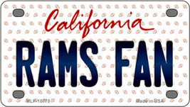 Rams Fan California Novelty Mini Metal License Plate Tag - £11.81 GBP