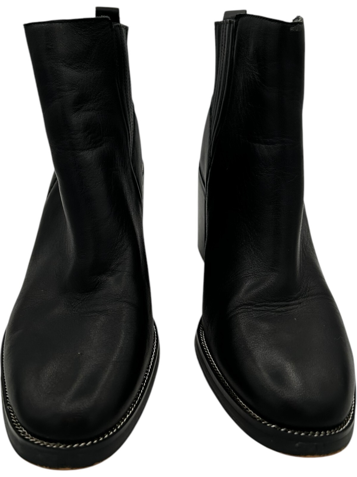 chelsea & violet arcade black leather studded 3.5" heel chelsea booties size 11M Item image 3