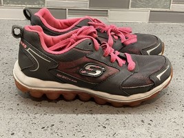 Skechers Kids Girl Gray &amp; Pink Skech-Air Athletic Runner Sneakers Shoes Sz 1.5 - £11.56 GBP