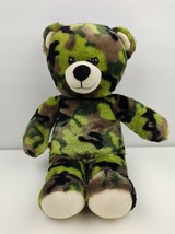 Build a Bear Green Camo Camouflage Plush 16&quot; Green Stuffed Animal BABW - £11.63 GBP