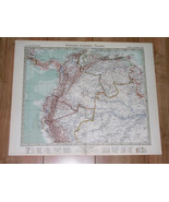 1925 VINTAGE MAP OF COLOMBIA ECUADOR VENEZUELA PERU PANAMA / SOUTH AMERICA - $31.17