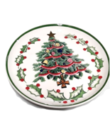 Vintage 1956 Geo. Z. Lefton Plate 8&quot; Christmas Tree Holly Berries Japan EUC - £14.52 GBP