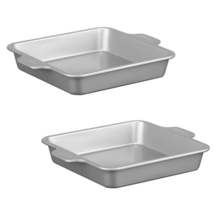 Starfrit - Set of 2 The Rock Wave Square Baking Pans, 9&quot; Width, Carbon Steel - £18.41 GBP
