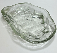 Clear Glass Oyster Shell-Shaped Serving Dish Bowl Platter Vintage Very H... - £26.36 GBP