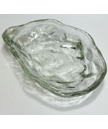 Clear Glass Oyster Shell-Shaped Serving Dish Bowl Platter Vintage Very H... - £26.47 GBP
