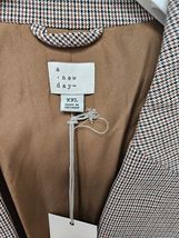 A New Day Women's Size XXL Brown/Black Houndstooth Print Oversized Blazer Jacket image 4