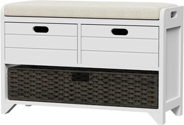 Roomtec 32&quot; Entryway Shoe Storage Bench With 2 Drawers And A Removable Basket - £296.12 GBP