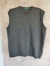 made in Italy of benetton wool vest gray men size XL - £23.74 GBP