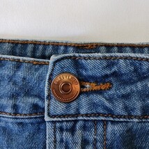 Forever 21 Women's Blue Cotton Cut Off Frayed Mini Denim Skirt Size 14 Waist 34" image 8