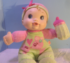 Hasbro Baby Alive 9&quot; Plush Baby Doll Talking Babling Bottle Stuffed - £14.35 GBP
