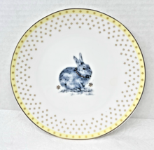 Spode Meadow Lane Salad Dessert Plate Bunny Rabbit Soft Yellow &amp; Gold Ri... - $16.34