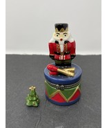 Vintage Ceramic Nutcracker Hinged Trinket Pill Box Christmas Decoration ... - $45.09 CAD