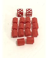 Monopoly Cheaters Edition Replacement Parts RED HOUSES HOTELS &amp; DICE ONLY - $94.77 MXN