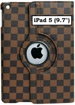 Apple Ipad 5 (9.7&quot; Inch - 5Th Gen) Brown Squared Rotating Stand Cover Case Pouch - £25.27 GBP